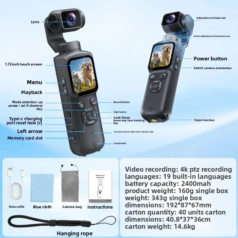 Cámara de Bolsillo 4K HJD05 co - Action Camera 4K reseña y precio